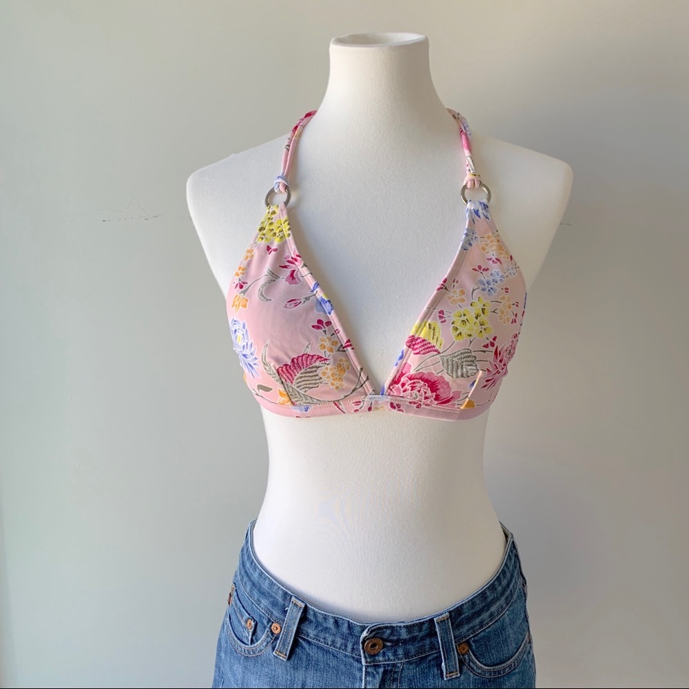 Banana Republic Pink Floral Bikini Swimsuit Top Size Medium
